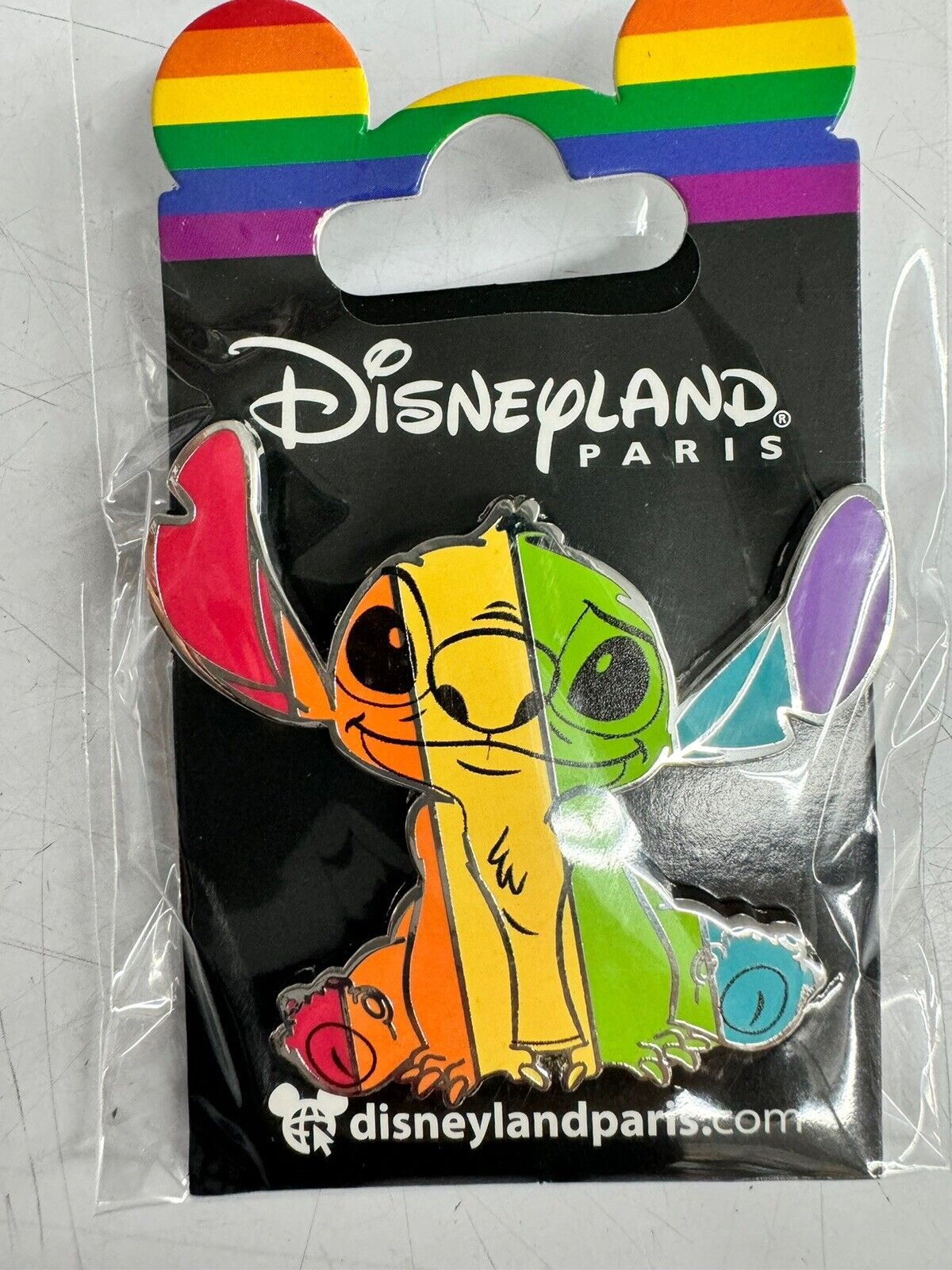 Disney Official Lilo & Stitch  Metal Pin Stitch Rainbow Flag Colors Disneyland