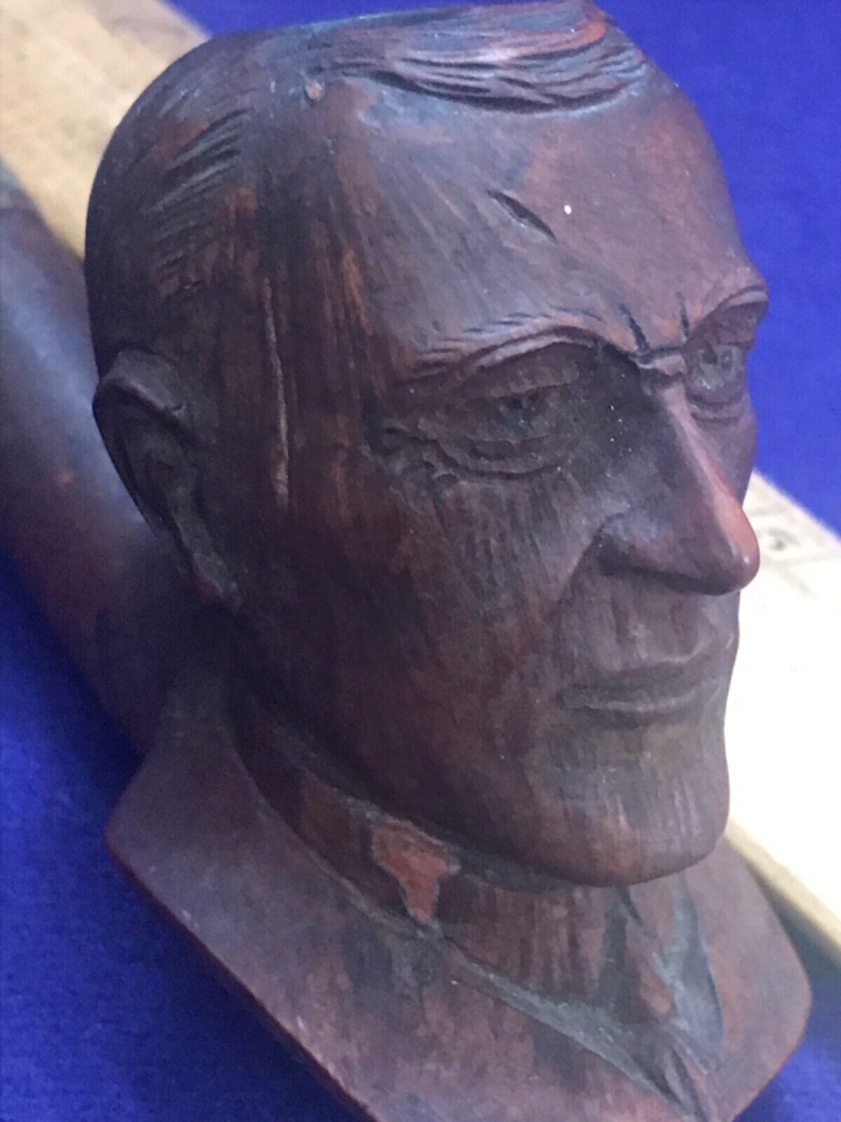 ANTIQUE WWI PRESIDENT WOODROW WISON CARVED WOODEN SMOKING TOBACCO PIPE POLITICS