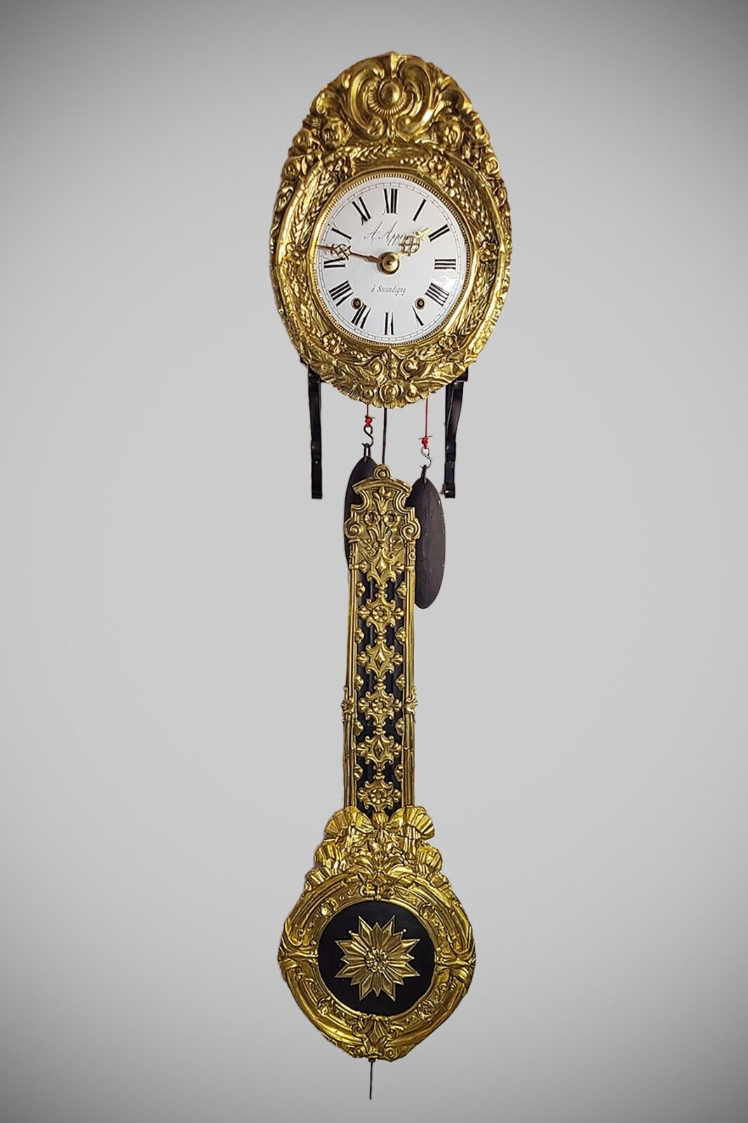 French Comtoise Wag on the Wall Antique Clock Circa: 1875