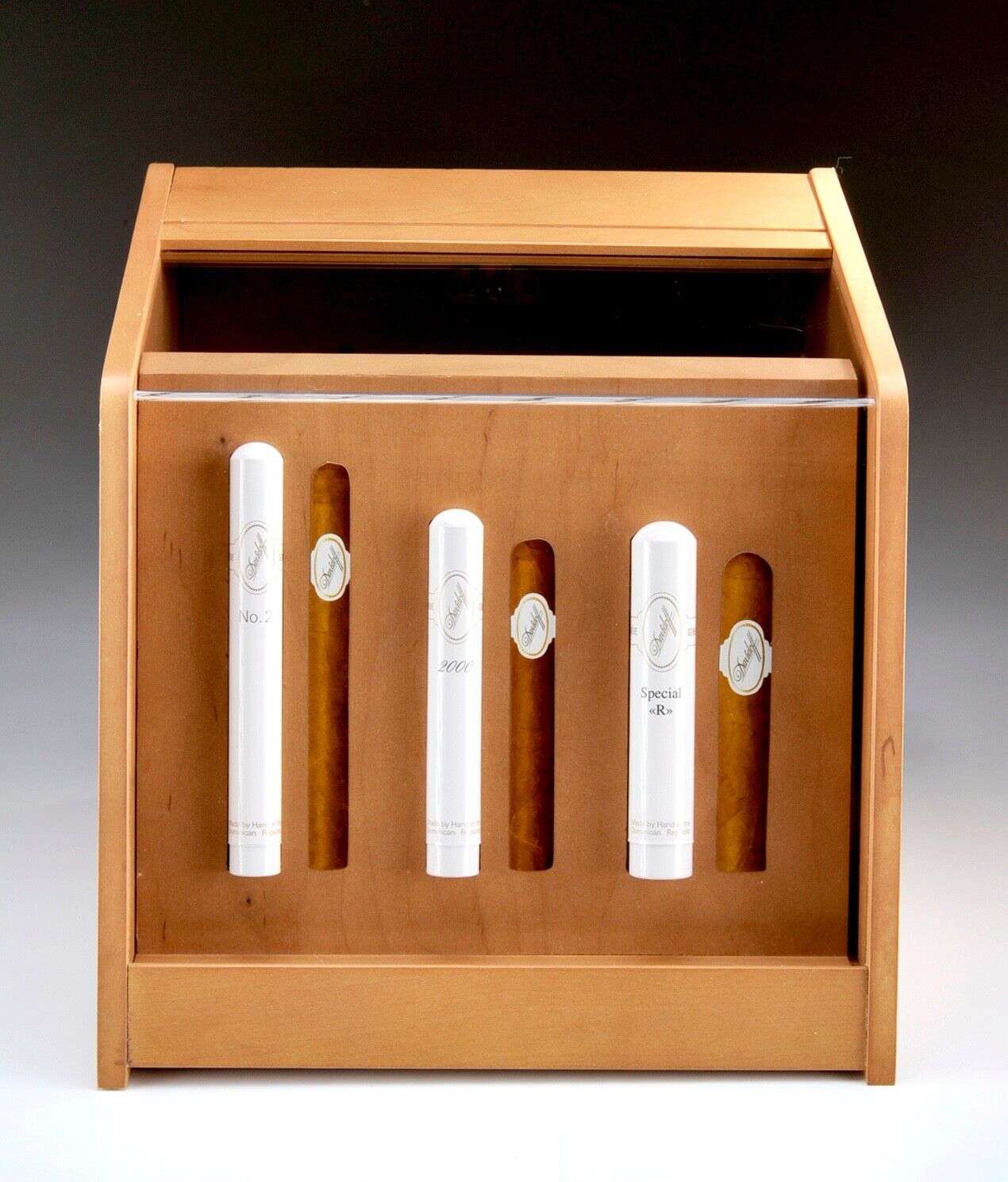 Vintage 1990's Davidoff Cigar Humidor Cigar Store Counter Display Acrylic & Wood