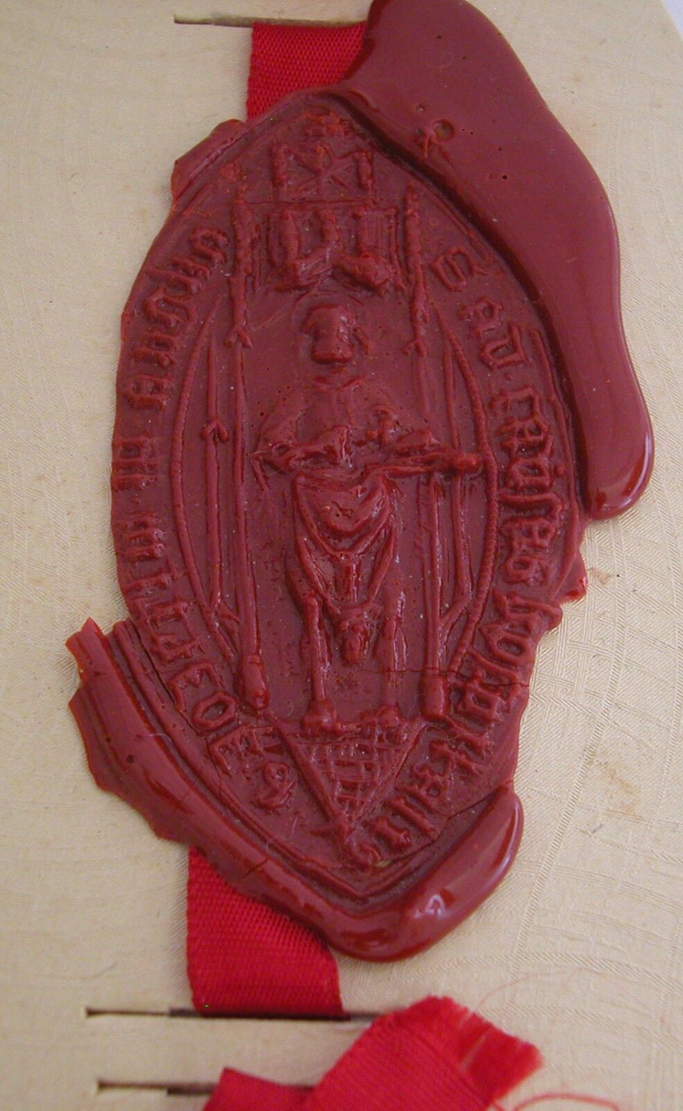 AN IMPRESSION OF THE LOST SEAL OF THE KNIGHTS OF ST.JOHN OF JERUSALEM 15TH CENTU