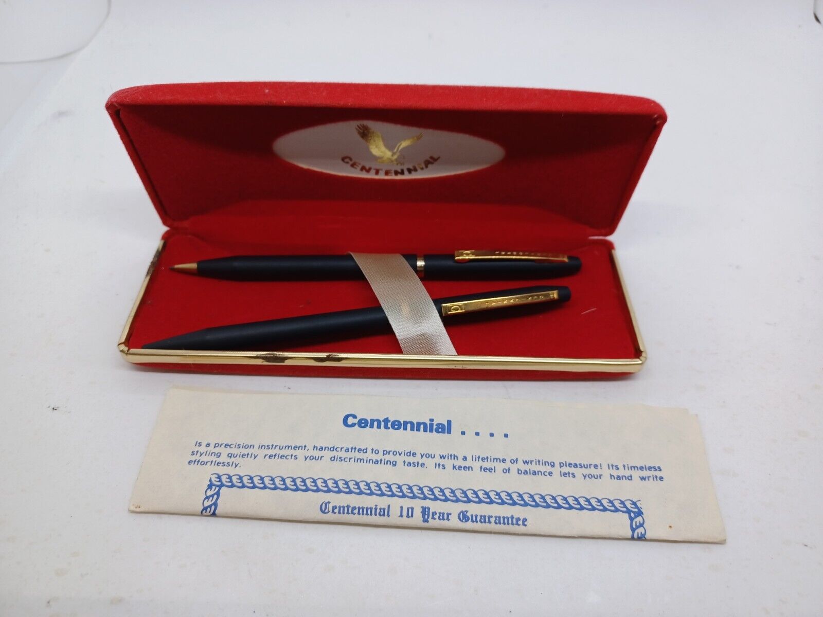 VINTAGE Sheaffer Centennial Pen & Pencil Set In The Original Red Box.