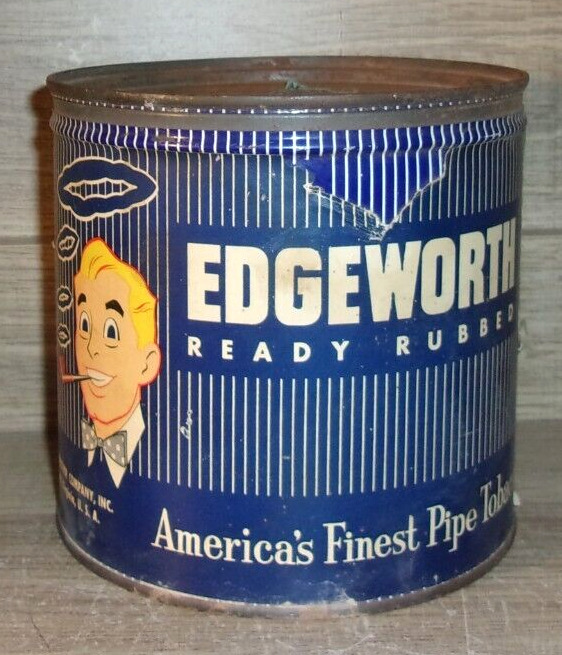 Edgeworth Ready Rubbed Tobacco Tin Vertical Stripes Paper Label Greatest Dad 16