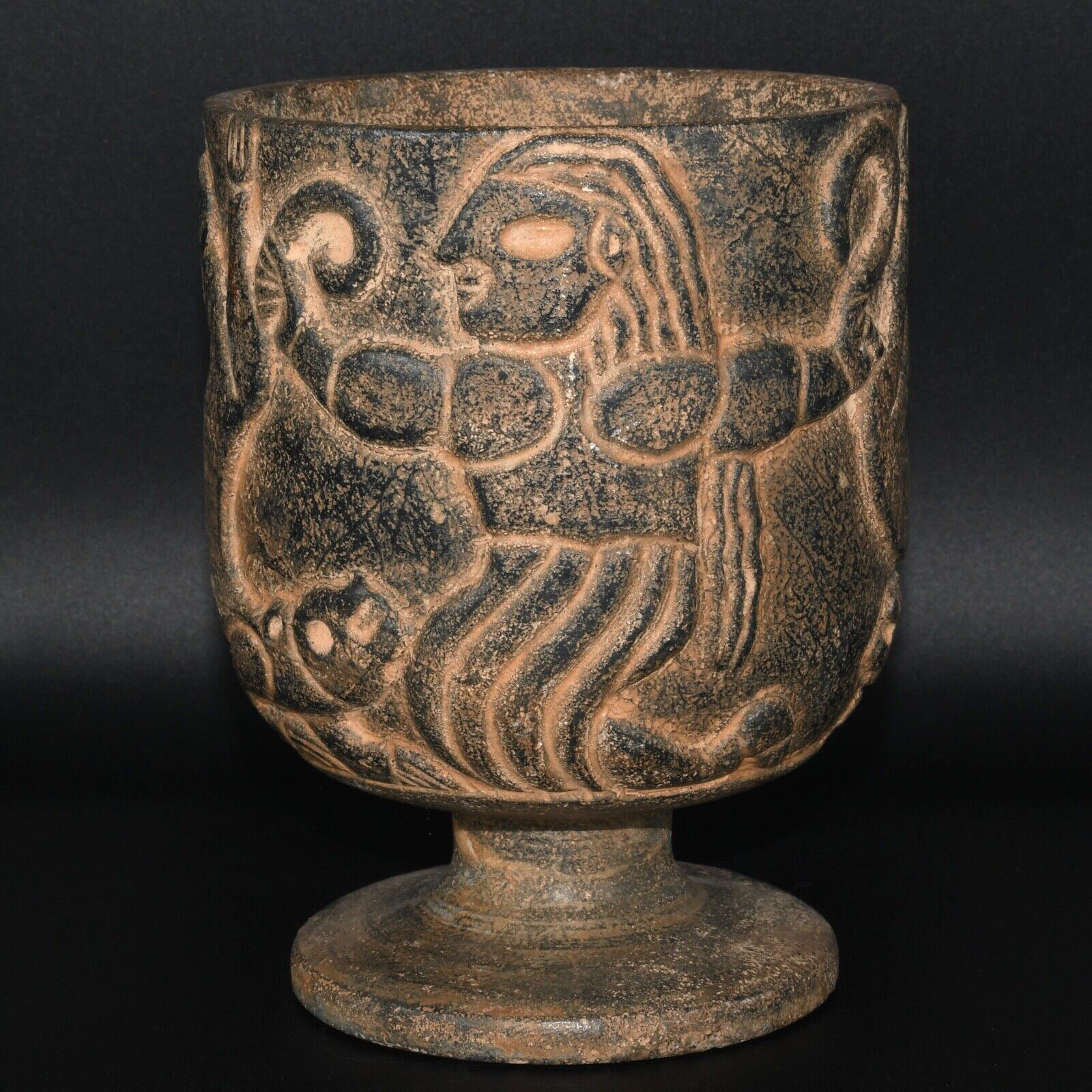 Intact Large Ancient Near Eastern Early Jiroft Civilization Stone Chalice Cup