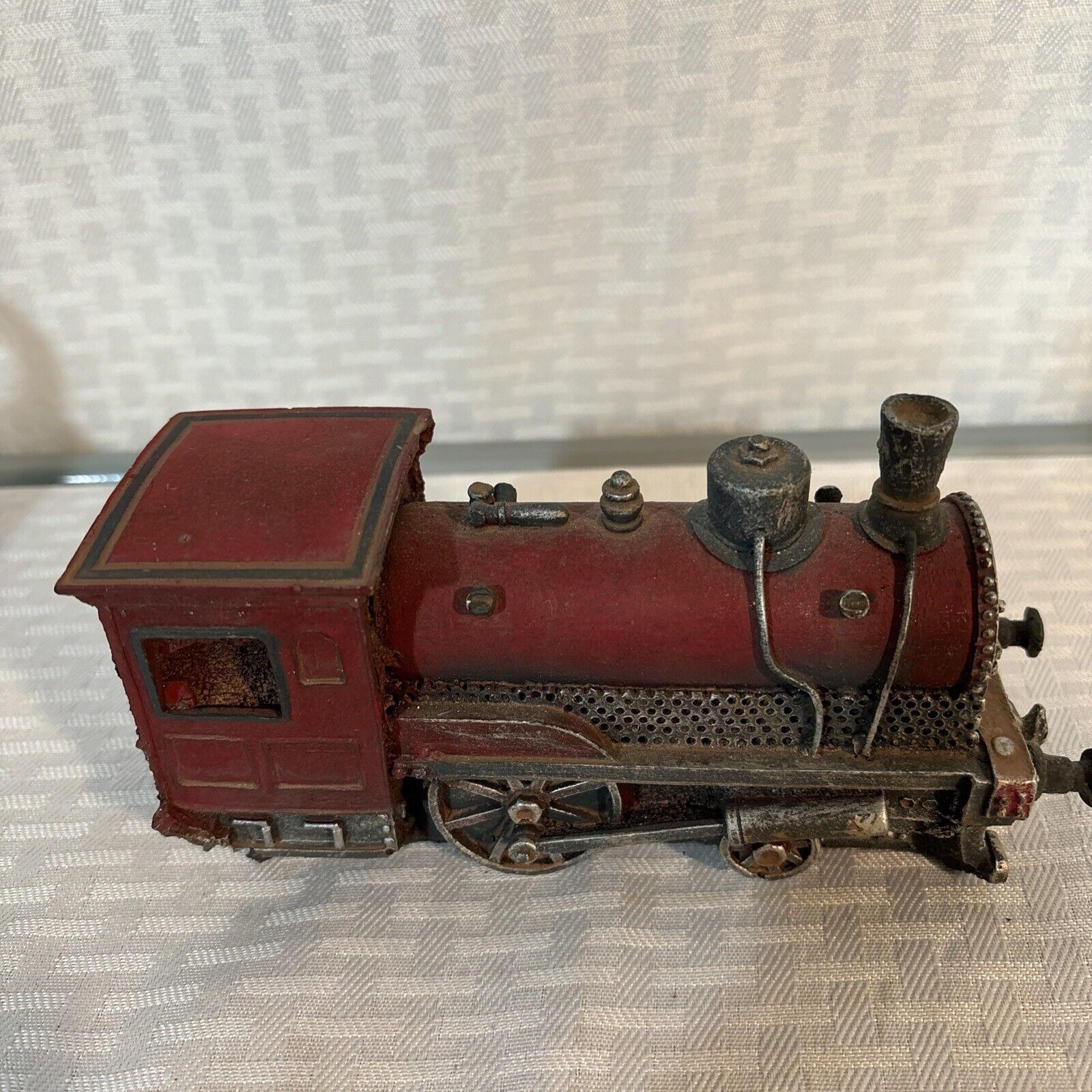 Replica Antique Train Red Resin 5.5” X 3.5” X 1.75”