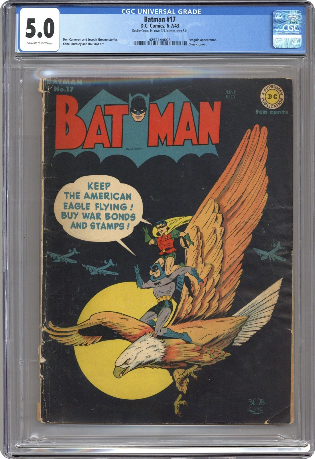 Batman #17 CGC 5.0 Double Cover 1943 4252144008