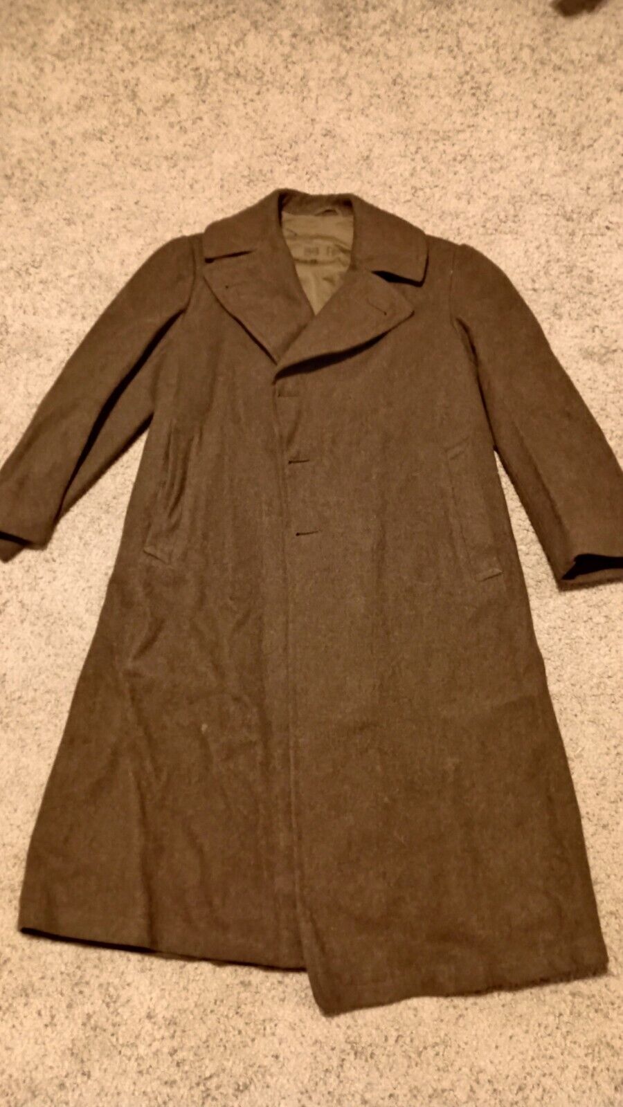 WW2 WWII 1940 Vintage US Army Trench Coat Overcoat, Wool, M1939, 36R Modified