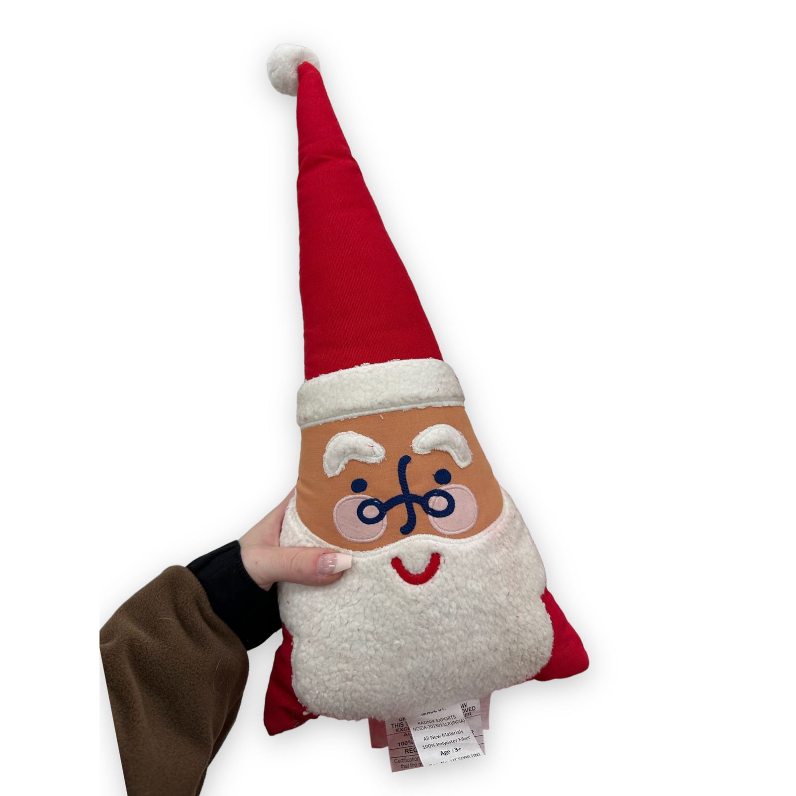 2022 Santa Embroidered Shaped Christmas Throw Pillow Target NWT Wondershop