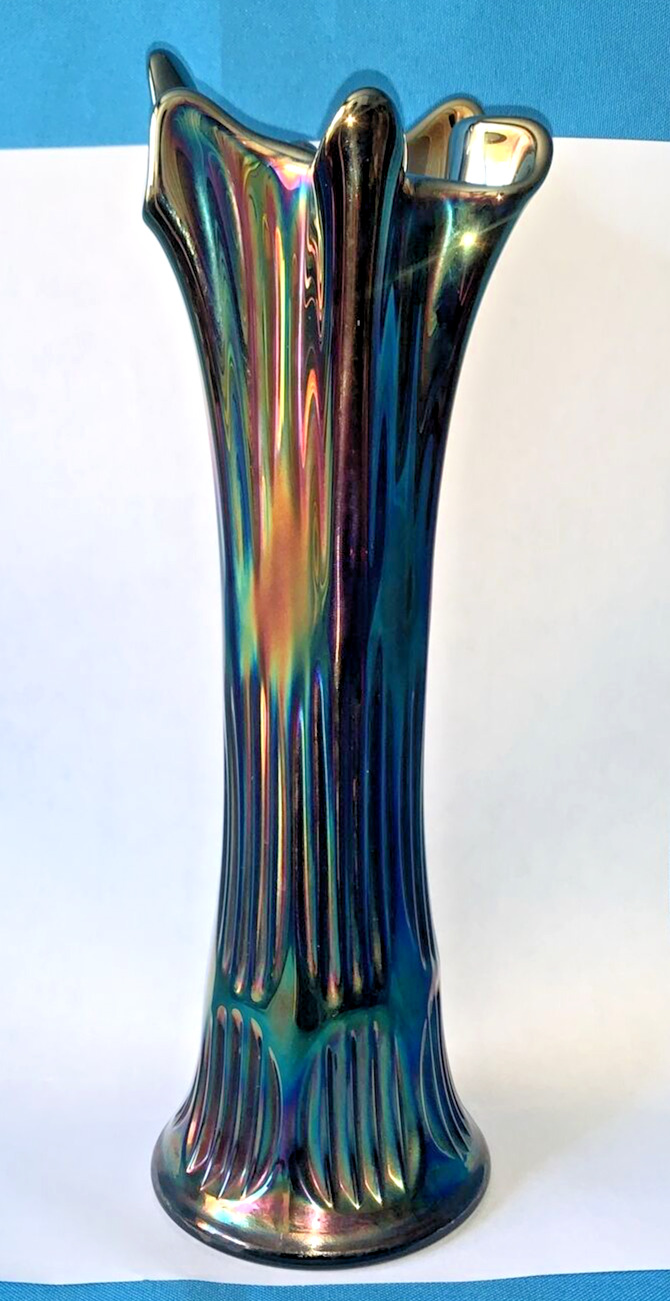 Fenton Amethyst Iridescent Carnival Glass Vase