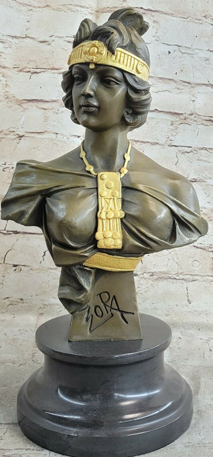 Hand Made Gorgeous Gilt Patina Female Woman Lady Girl Bronze Sculpture
