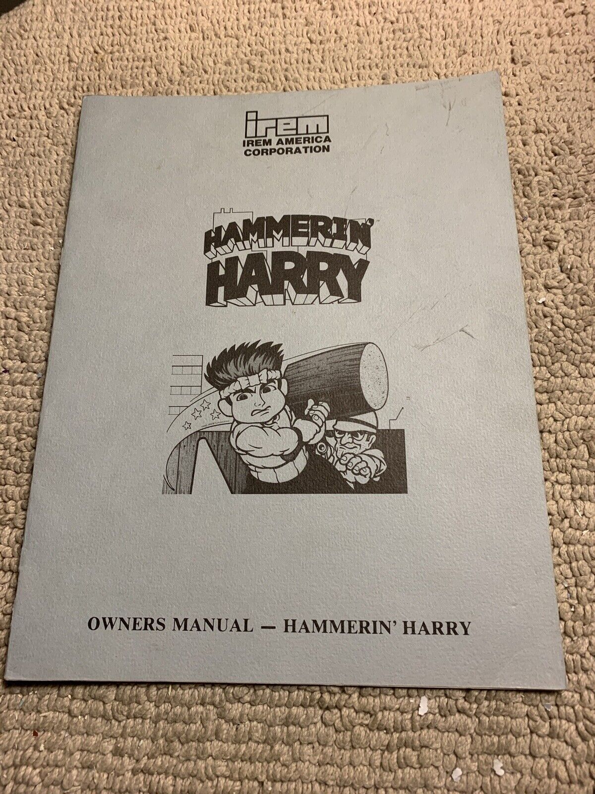original Hammerin Harry Irem  arcade  Video game manual