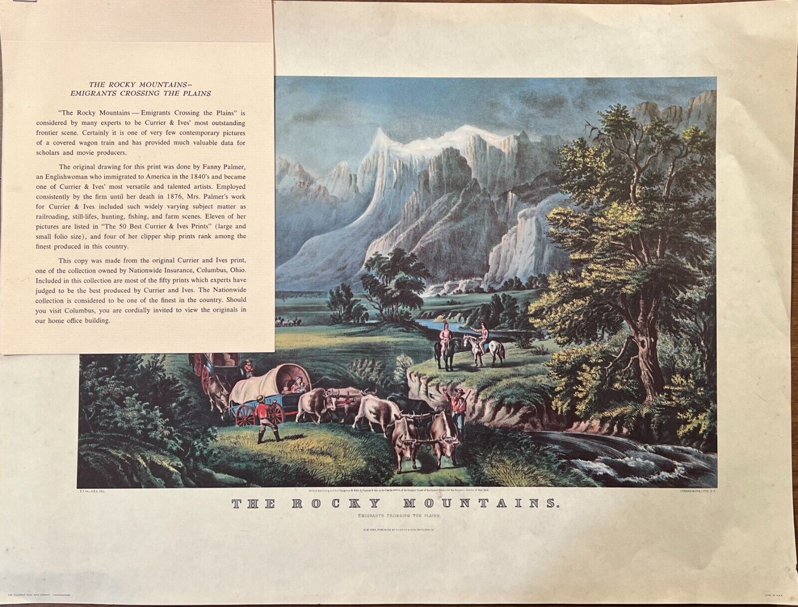 Vintage Currier & Ives Litho Rocky Mountains Nationwide Insurance Columbus Ohio