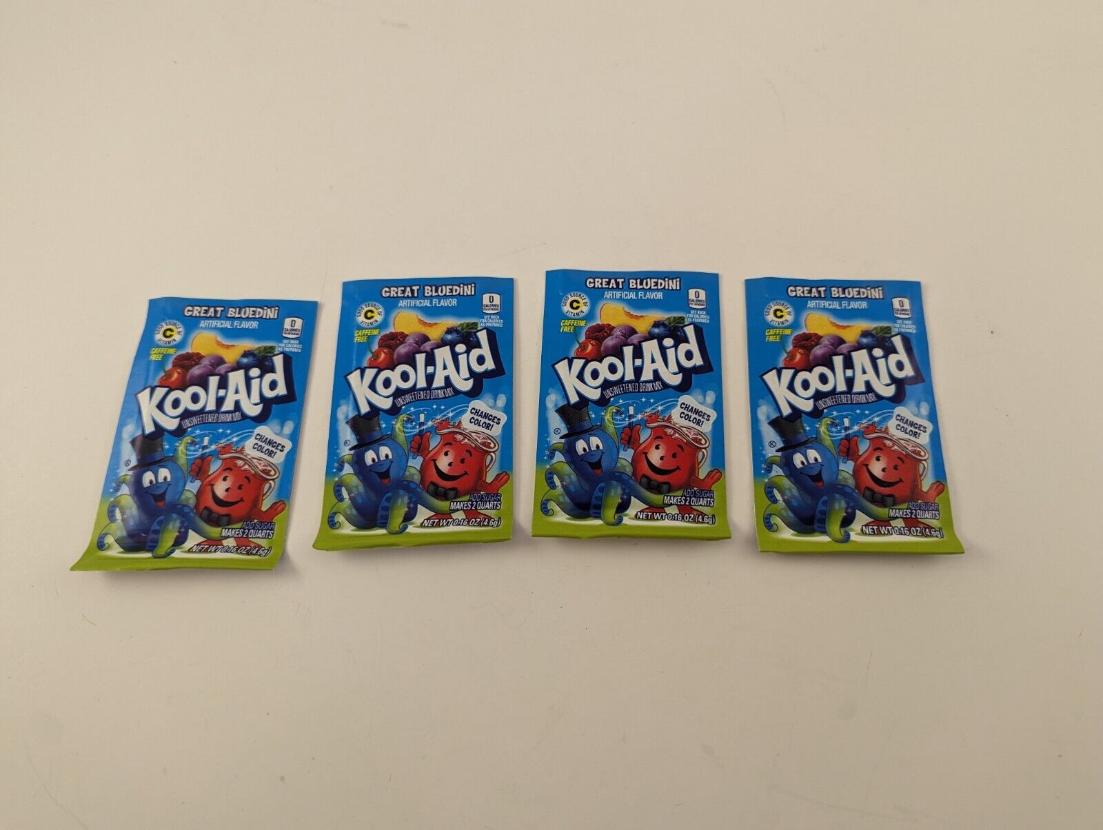 Kool-Aid Drink Mix The Great Bluedini Lot Of 4 Packs March 2016 Powder Shakes