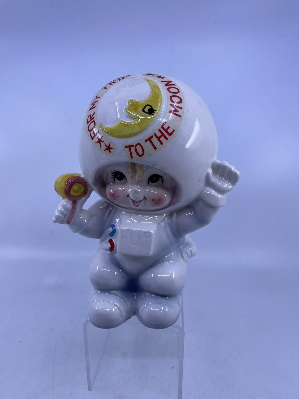 Vintage Lefton Japan Astronaut Ceramic Still Coin Bank For My Trip To The Moon