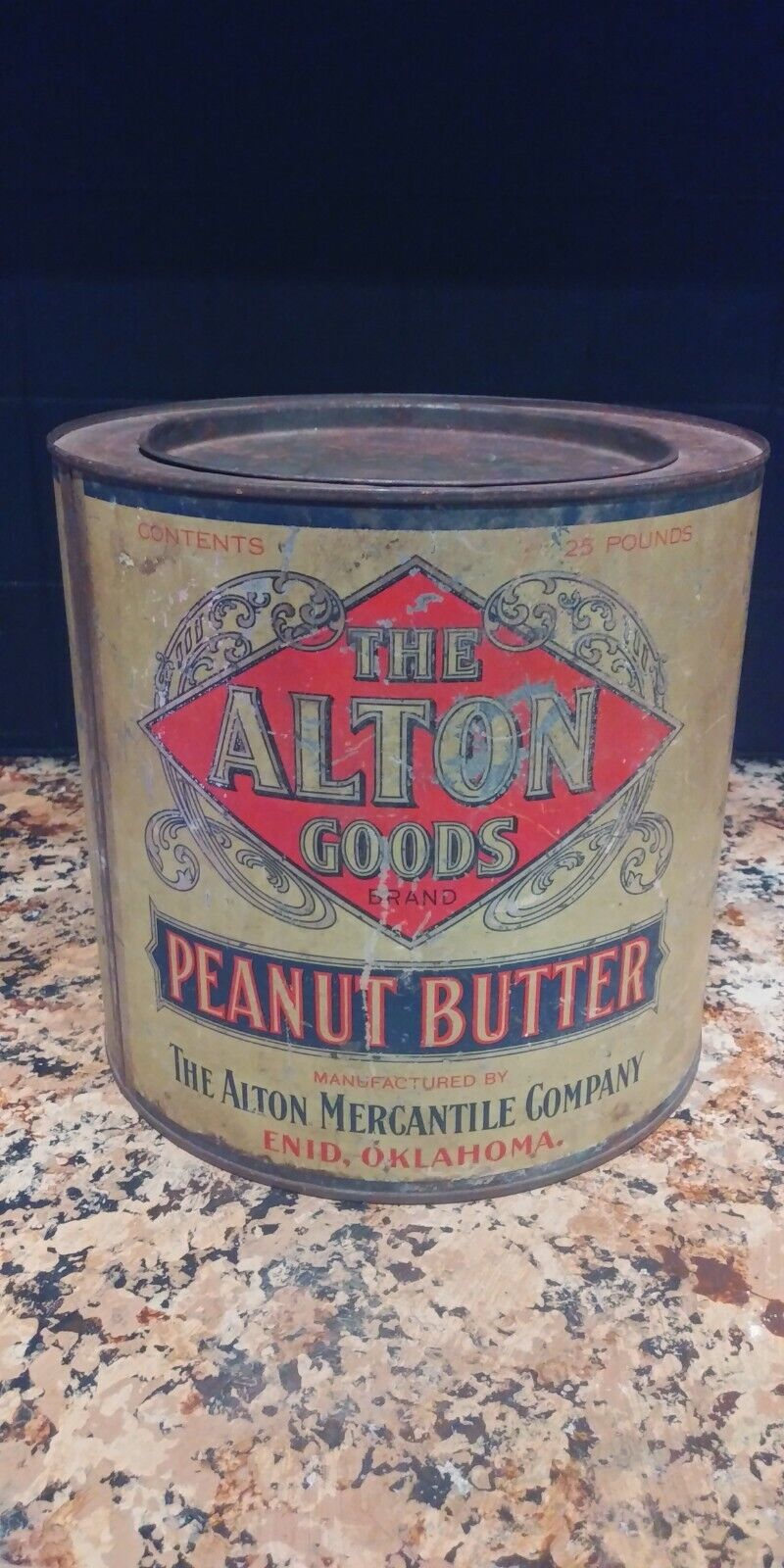 Vintage Advertising ALTON Peanut Butter 25 lb  OKLAHOMA RARE Antique