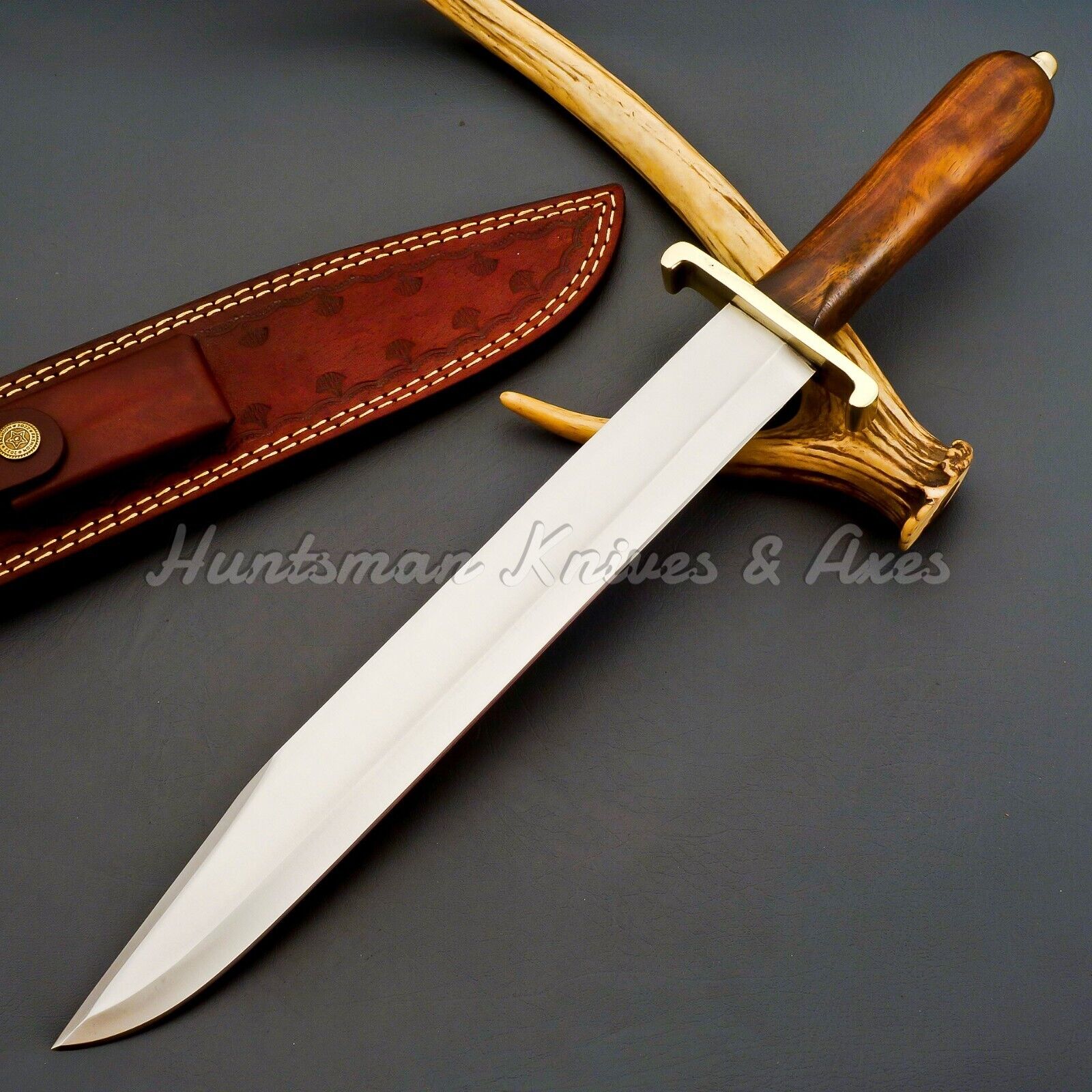 Custom Made Hand Forged Randall THORP BOWIE 13'' Replica with Leather Sheath