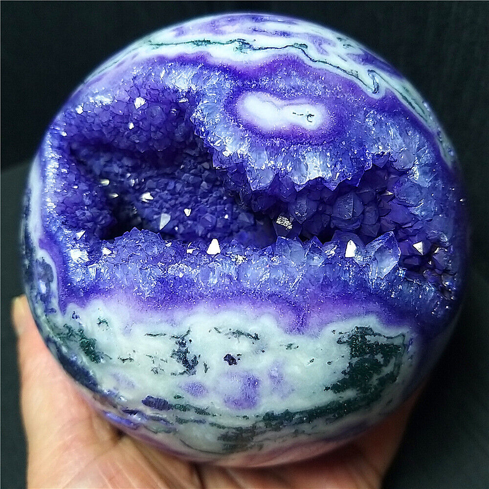 Rare 1548g Beautiful Colorful Purple Agate Crystal Quartz Ball Healing A3693