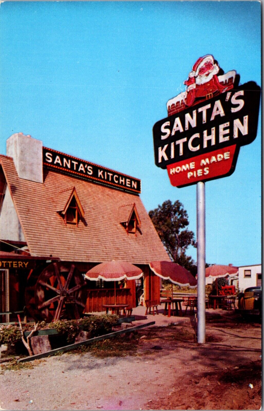 Postcard Santa\'s Kitchen Restaurant U.S. 101 in Santa Claus, California