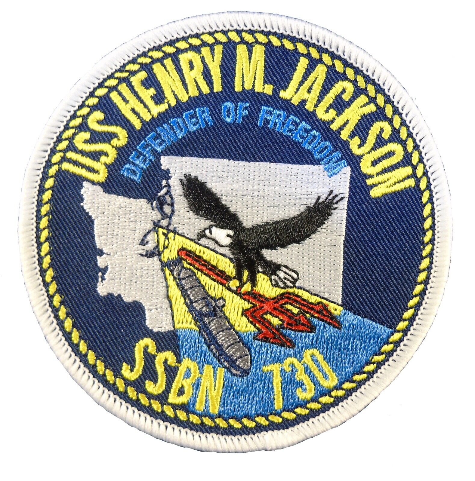 USS HENRY M JACKSON SSBN-730 Submarine  US Navy Patch 3.5\