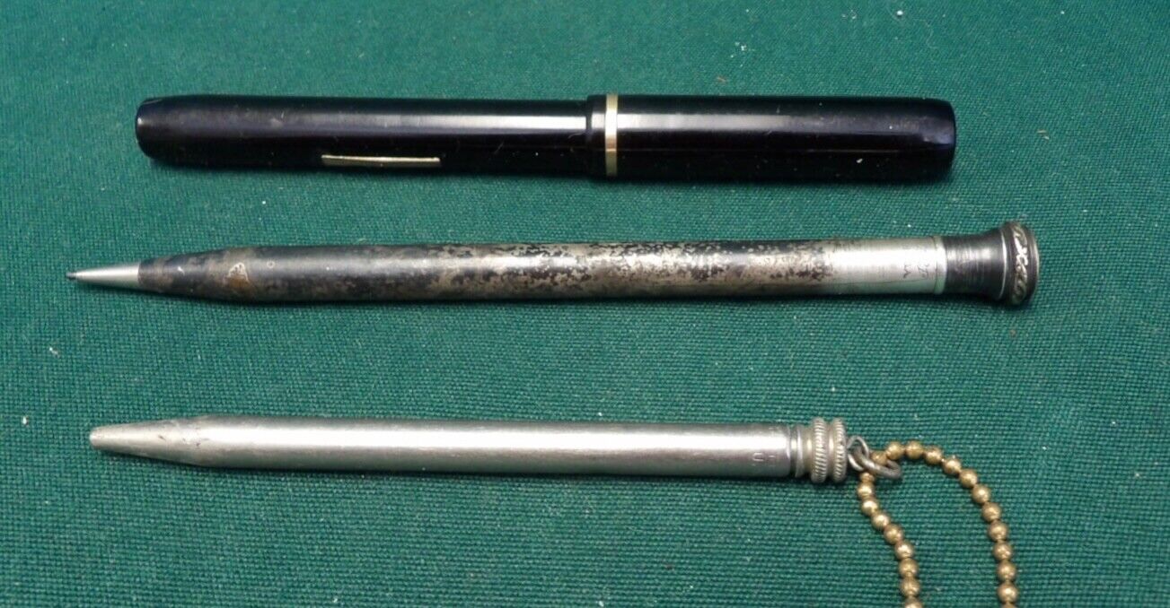 Two Silver Mechanical Pencils and Majestic Fountain Pen