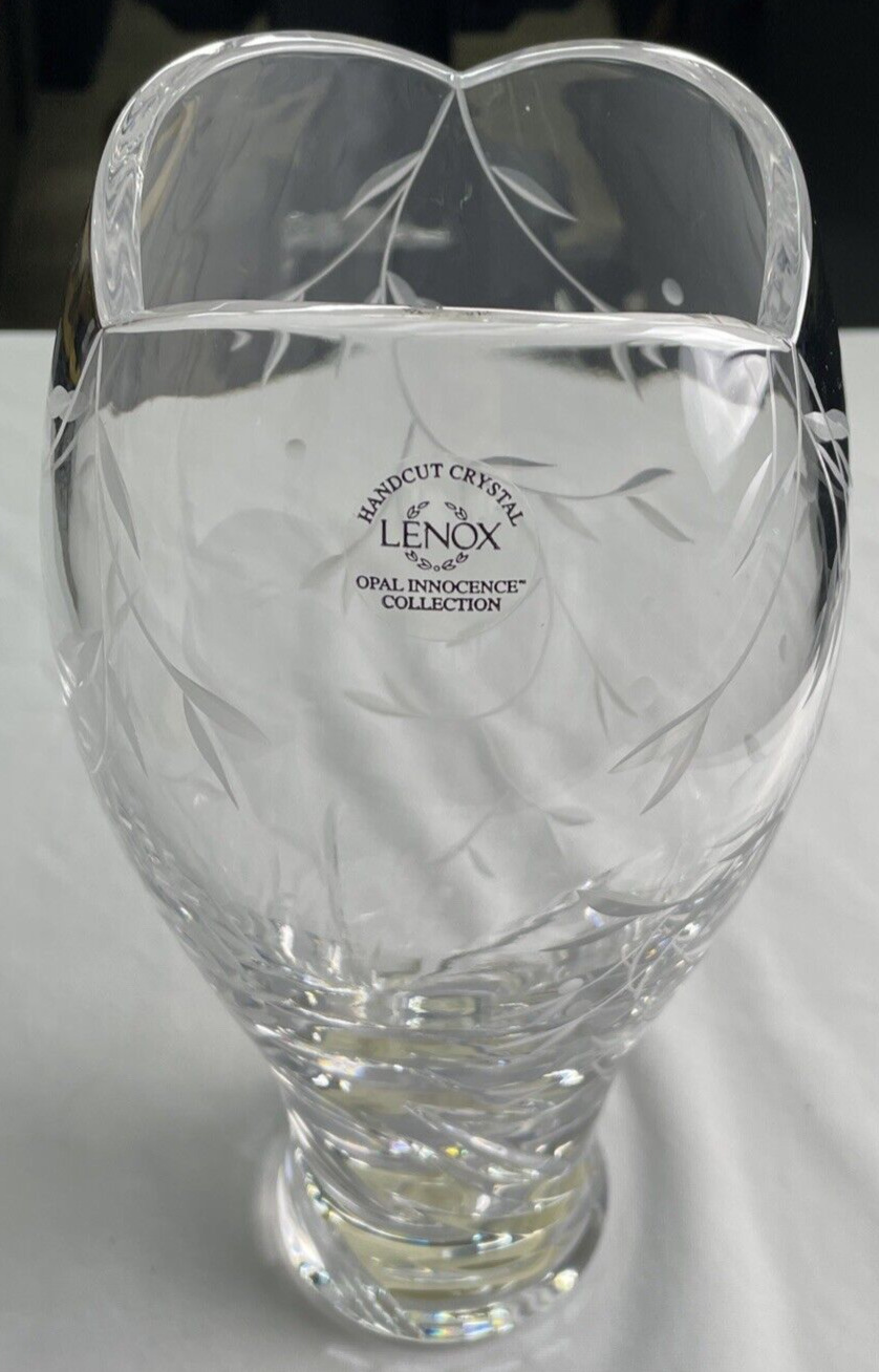 Lenox Opal Innocence Crystal Jar Vase 10.75” Original Box - Poland