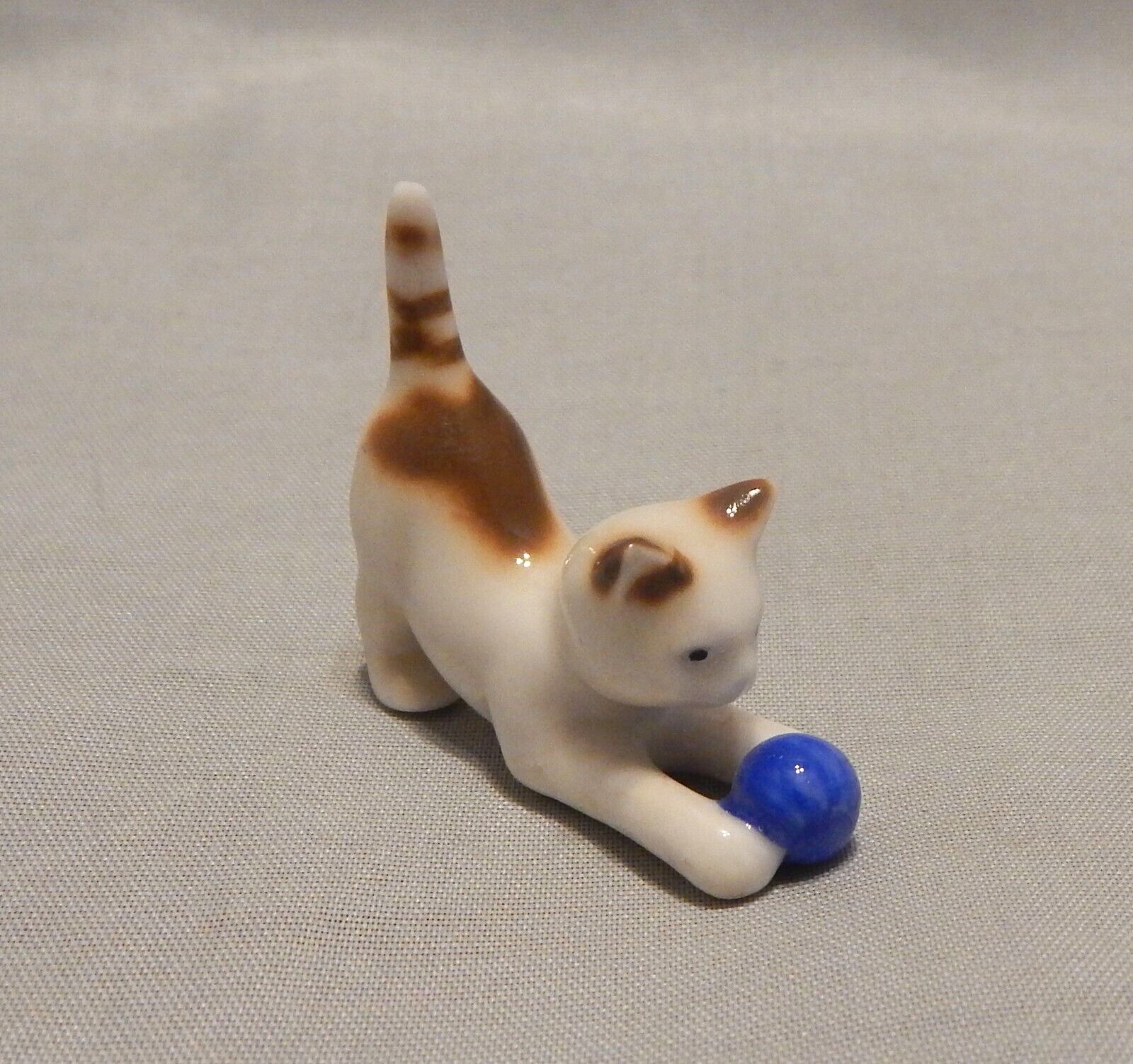 Goebel W. Germany Miniature Porcelain Cat with Ball Figurine