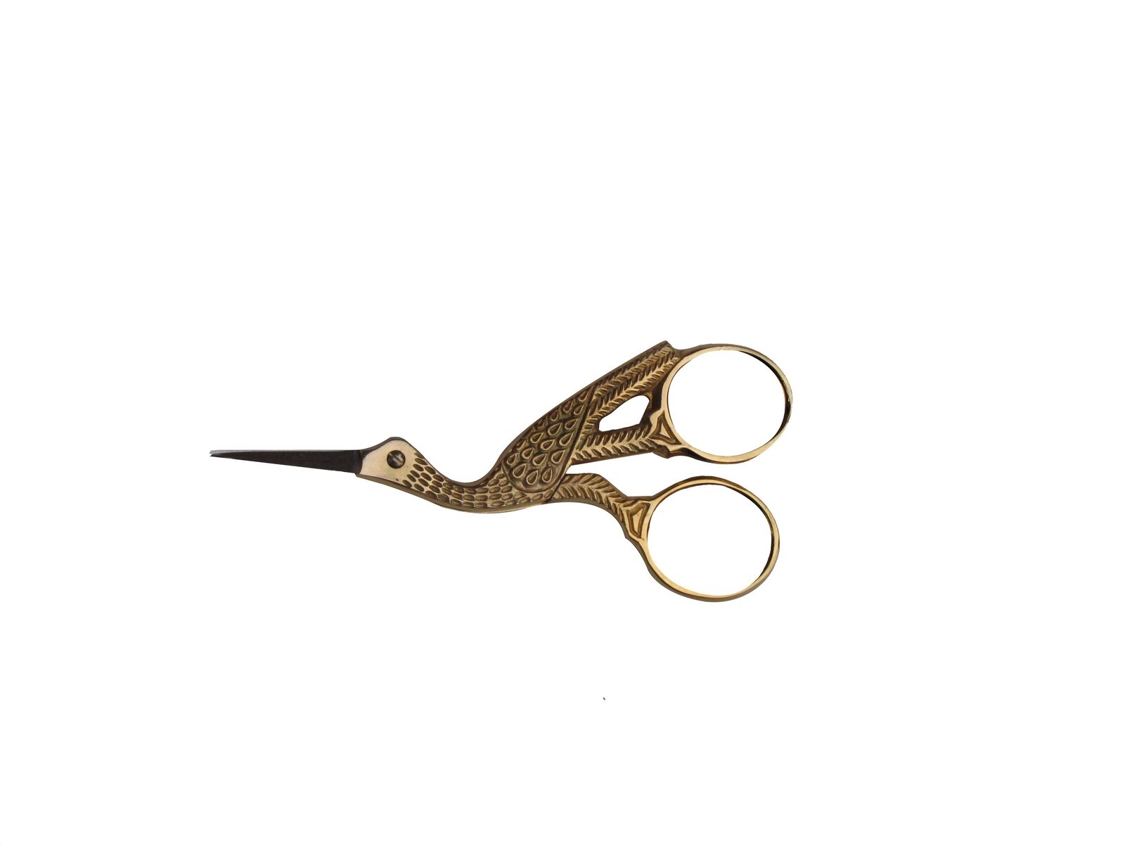 Embroidery Needlework Needlepoint Stork Pelican Crane Shaped Gold Craft Scissors