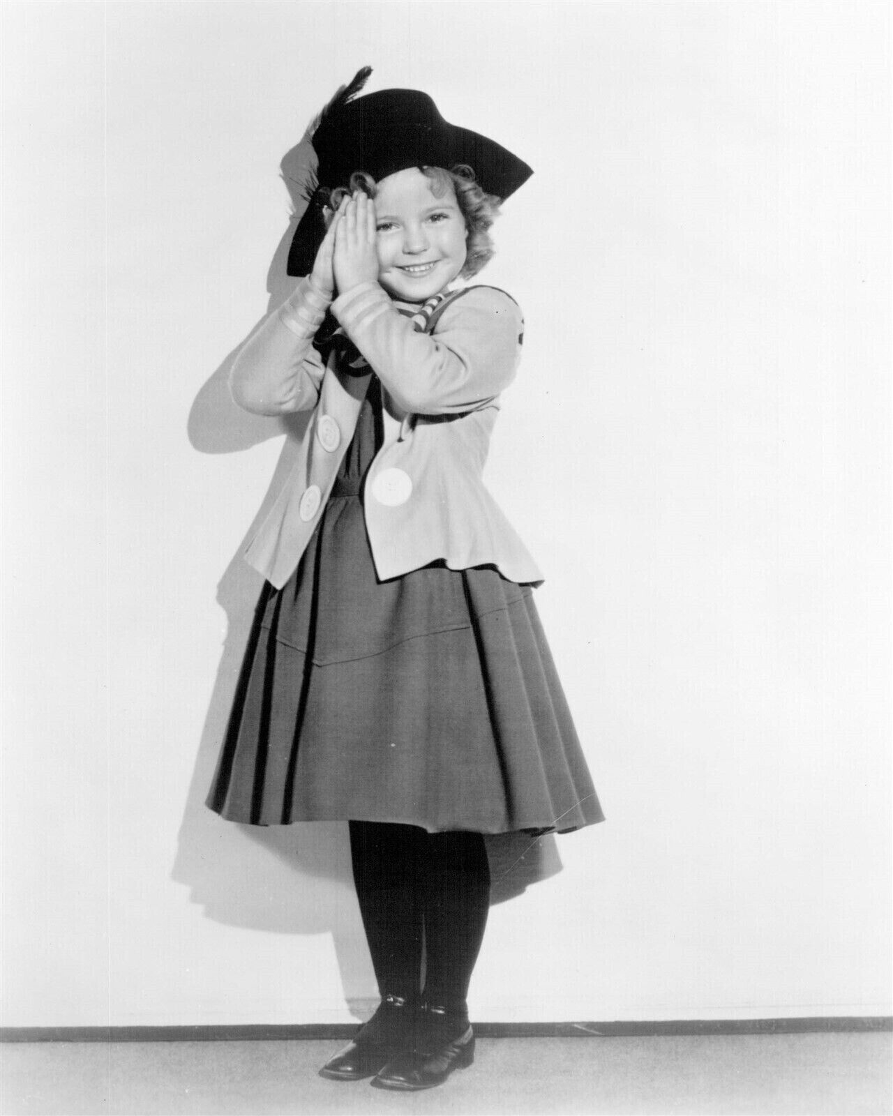 Shirley Temple cute full length pose hands together 4x6 inch photo