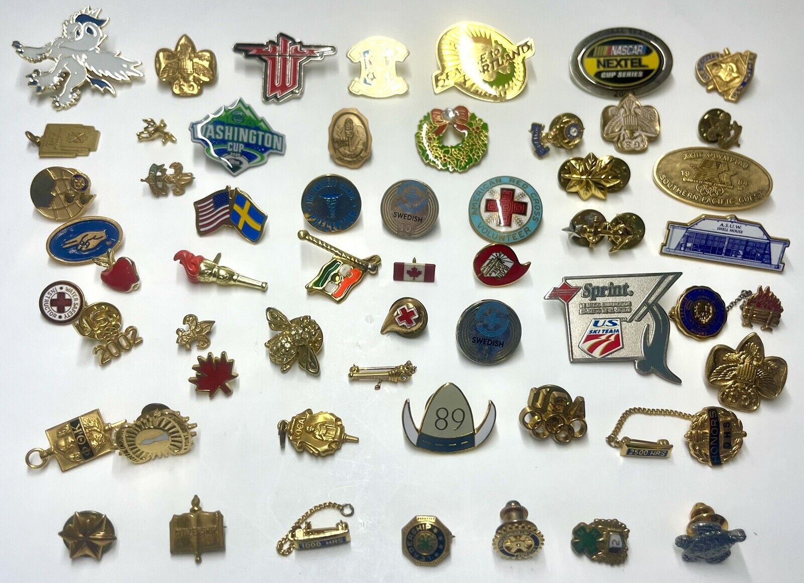 Vintage Pins, Fraternal, Brass, Enamel, Military, Scouts, Medical, Collectible