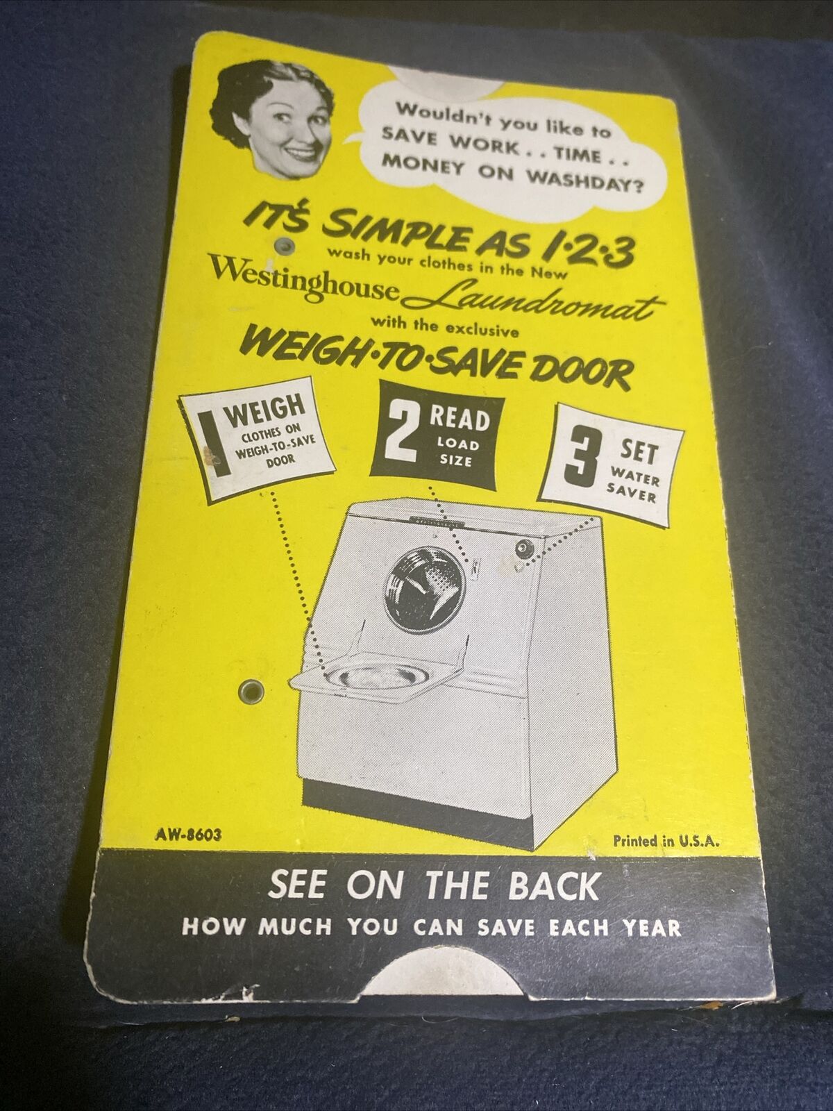 Westinghouse Laundromat ‘Weigh To Save’ Slide Calculator- Vintage