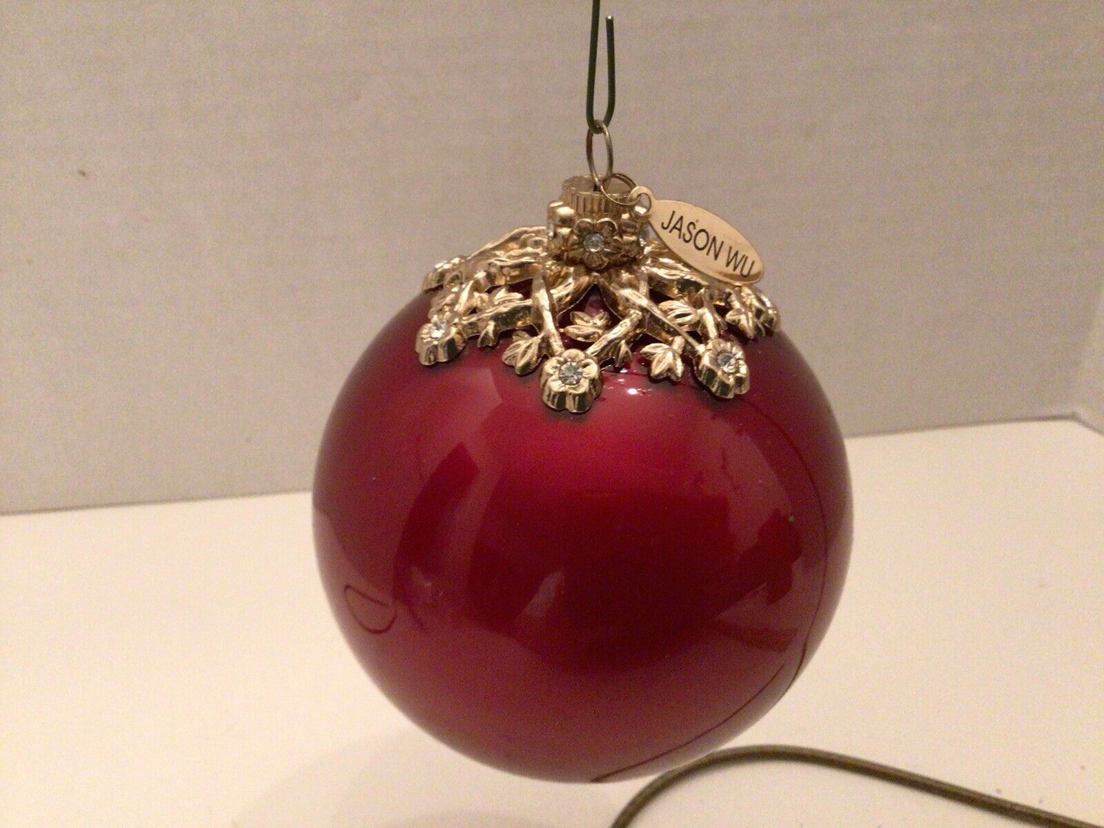 Vintage Jason Wu Red And Gold Ornament 3” Diameter Heavy So Pretty