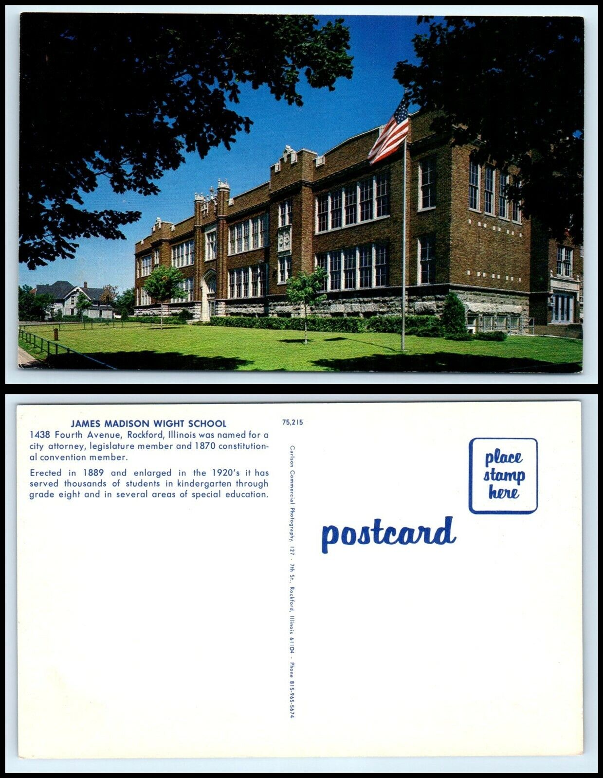 ILLINOIS Postcard - Rockford, James Madison Wight School F4