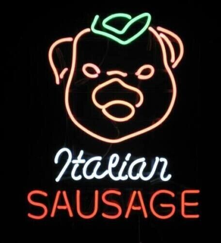New Italian Sausage Neon Sign 19X15 Bar Pub Cave Restaurant Wall Window Display