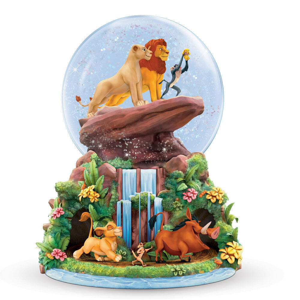 Disney Bradford Exchange Lion King Musical Glitter Globe - Simba Nala Rafiki