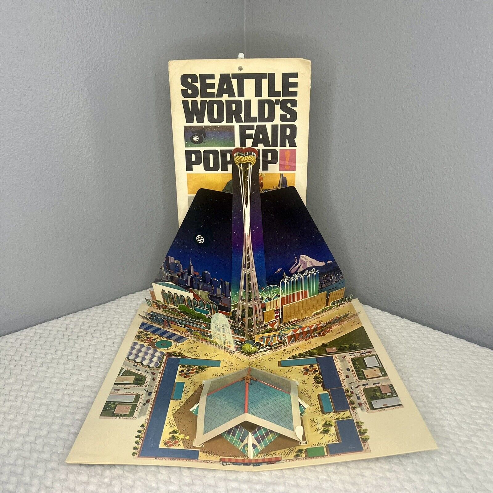 RARE 1962 SEATTLE WORLD'S FAIR POP-UP Brochure - Historic Century 21 Exposition