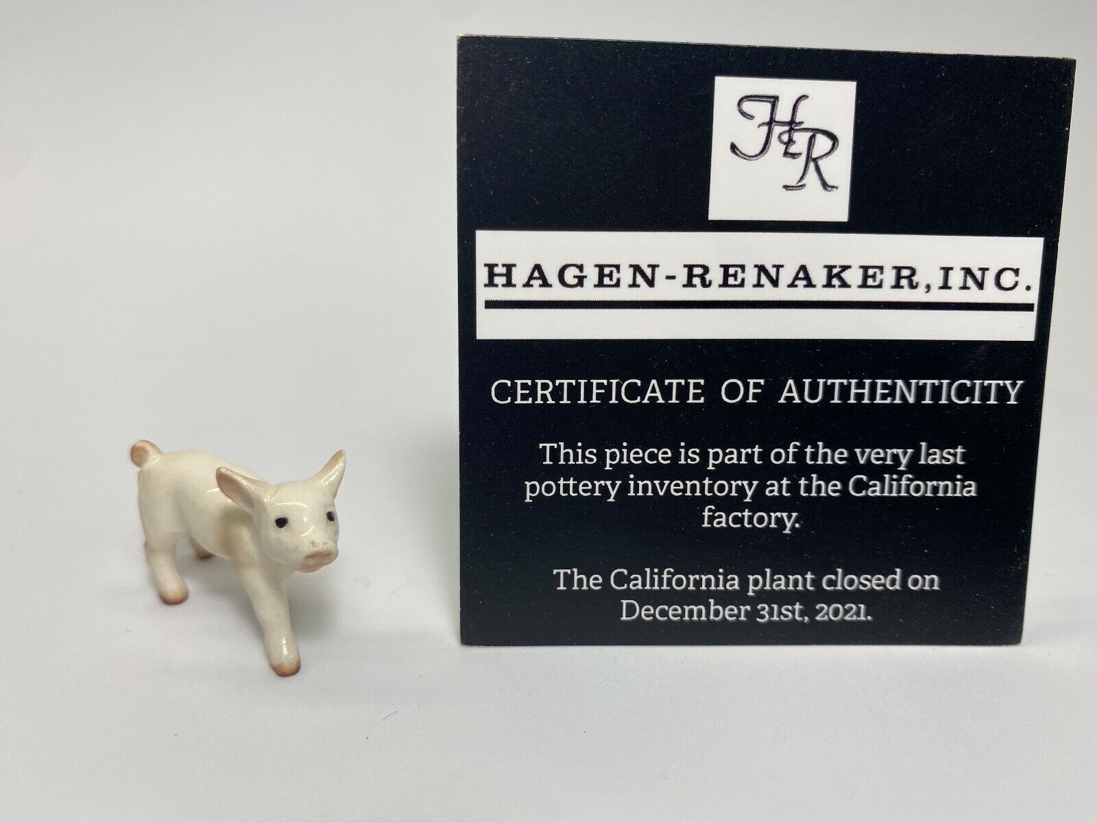 Hagen Renaker #90 3207 NOS Miniatures Baby Pig Walking Last of Factory Stock BIN