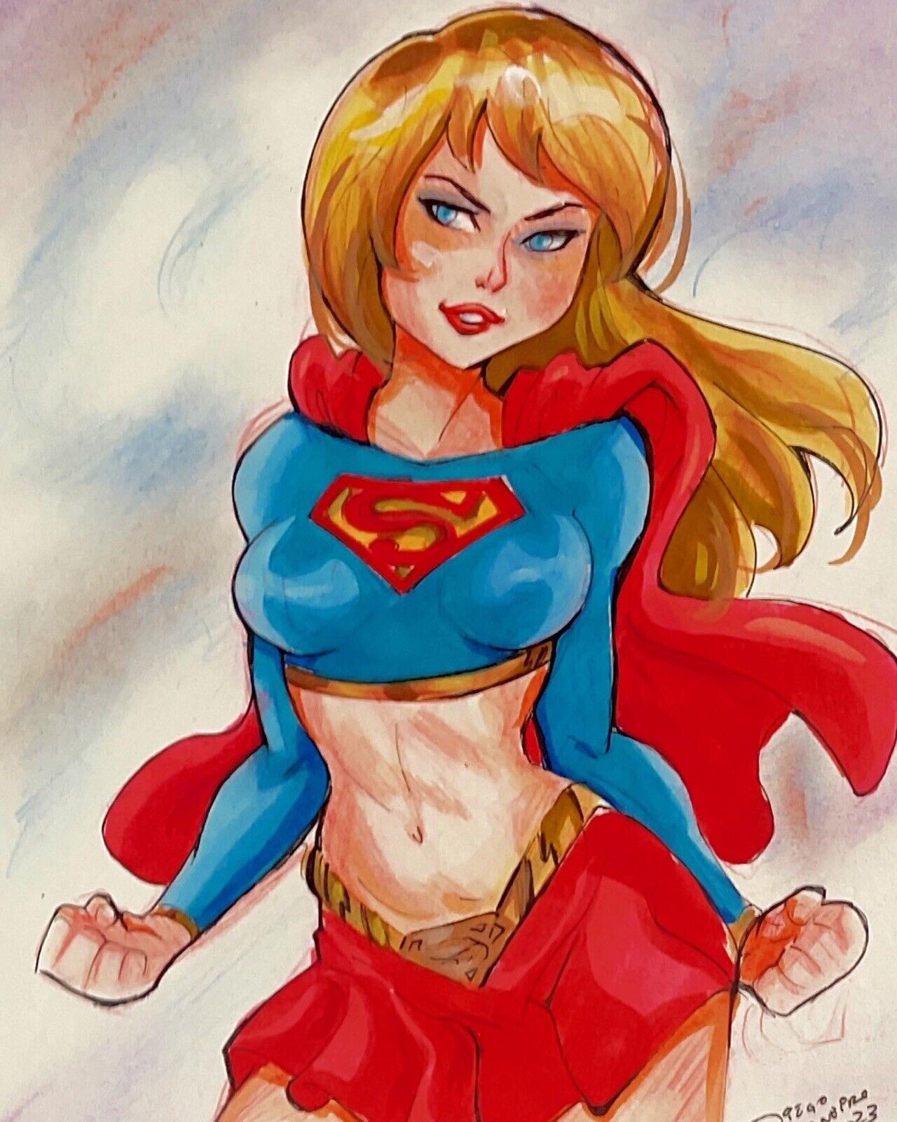 Supergirl Original Comic Art By Diego Carneiro