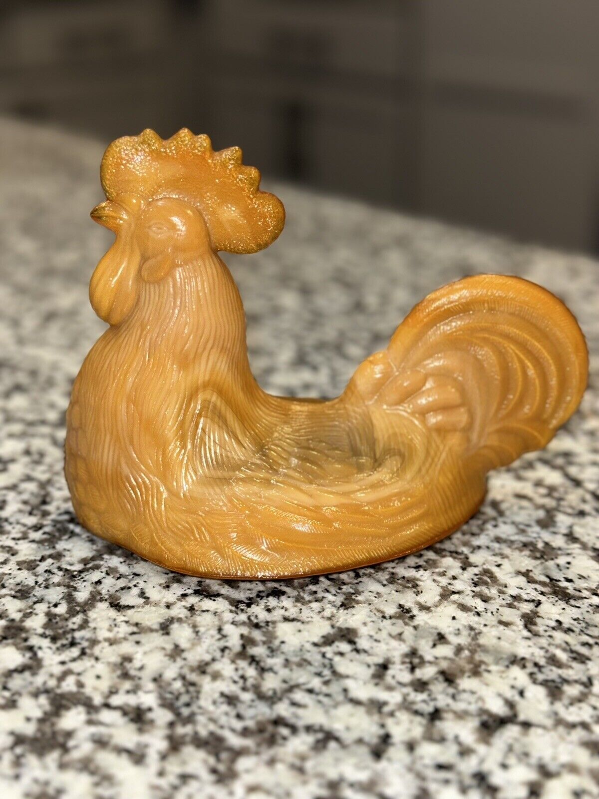 Orange Slag Glass Rooster Top Replacement
