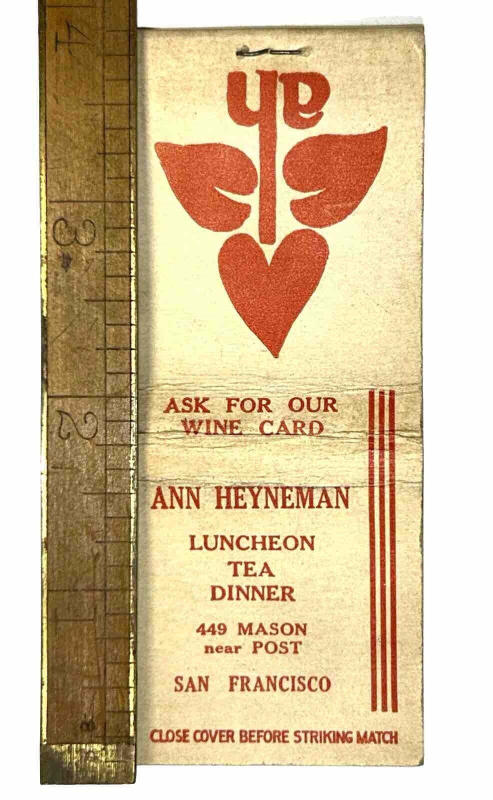 Antique Rare San Francisco California Women's Winery Restaurant 1930s Heyneman 