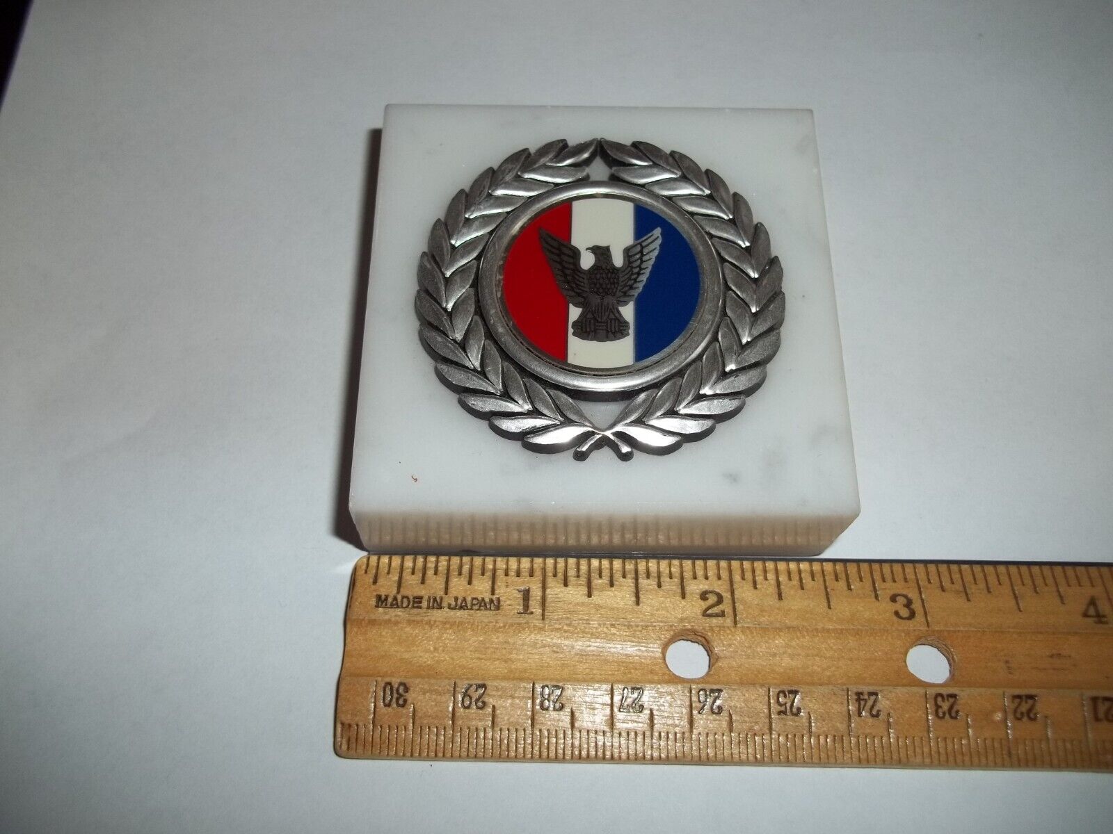 Vintage Boy Scouts Of America Color Insignia BSA Eagle Paperweight Crest