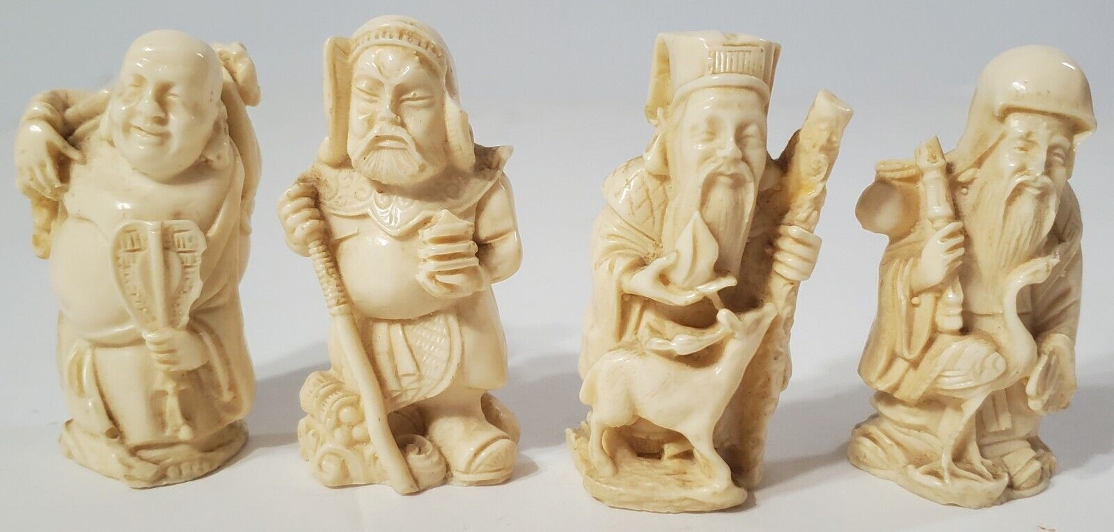 Vintage Chinese Wisemen Figurines; Longlife, Happiness, Wealth &Peace Nice