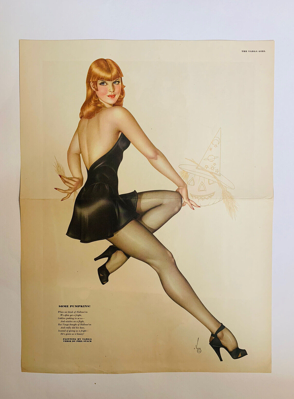 Alberto Vargas Vintage  Pinup Bewitched - Halloween Theme Esquire print