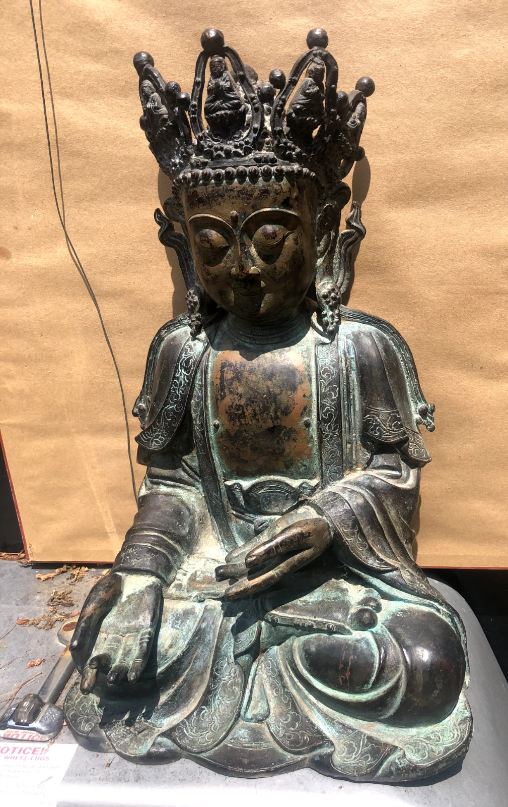 Antique Purple  Kwan-yin Guanyin Maitreya Bodhisattva Buddha Statue