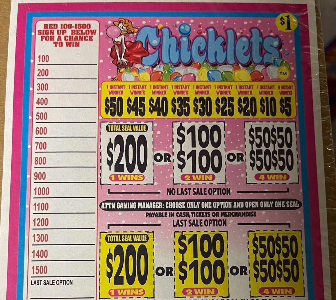 NEW pull tickets Chicklets Tabs - Seal