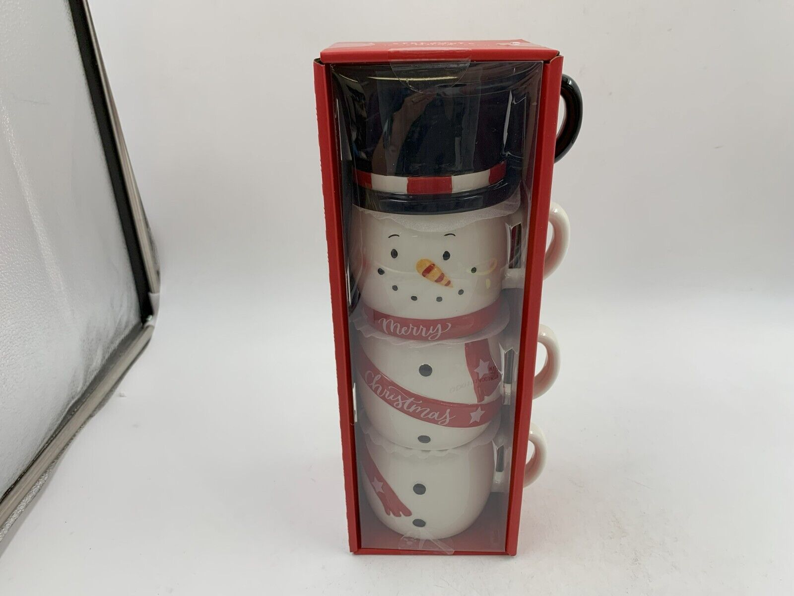 Peppermint Place Ceramic 16oz Merry Christmas Snowman Coffee Mug Set DD01B14003