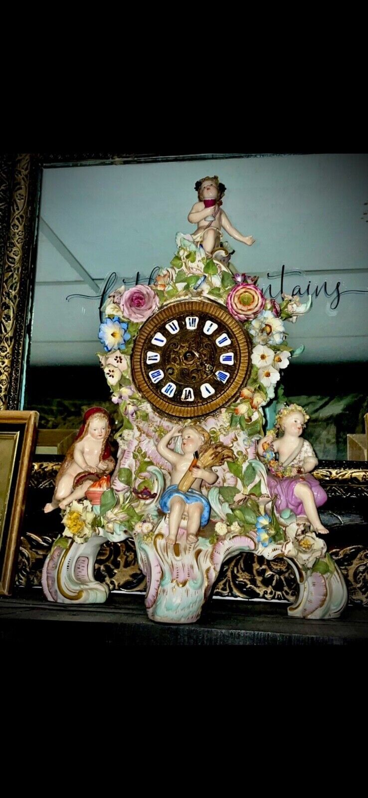 vintage antique clocks Meissen porcelain 
