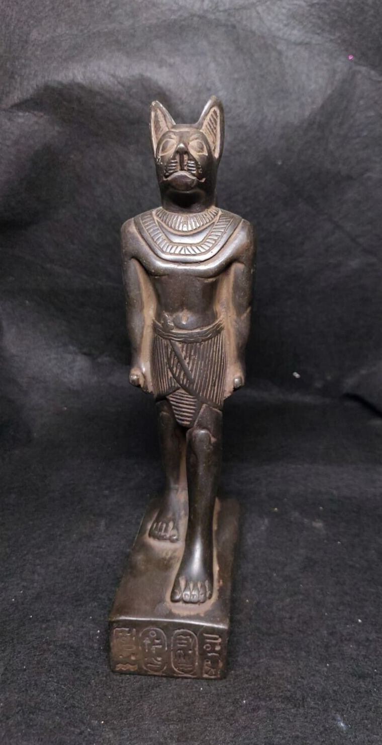Rare Antique Ancient Egyptian Statue of Figurine Cat Goddess Bastet Egyptian BC