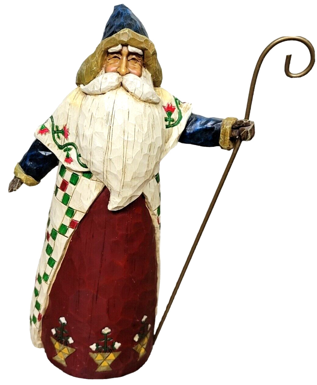 Jim Shore Heartwood Creek Santa Claus ceramic Figurine Cane Hook primitive 2002