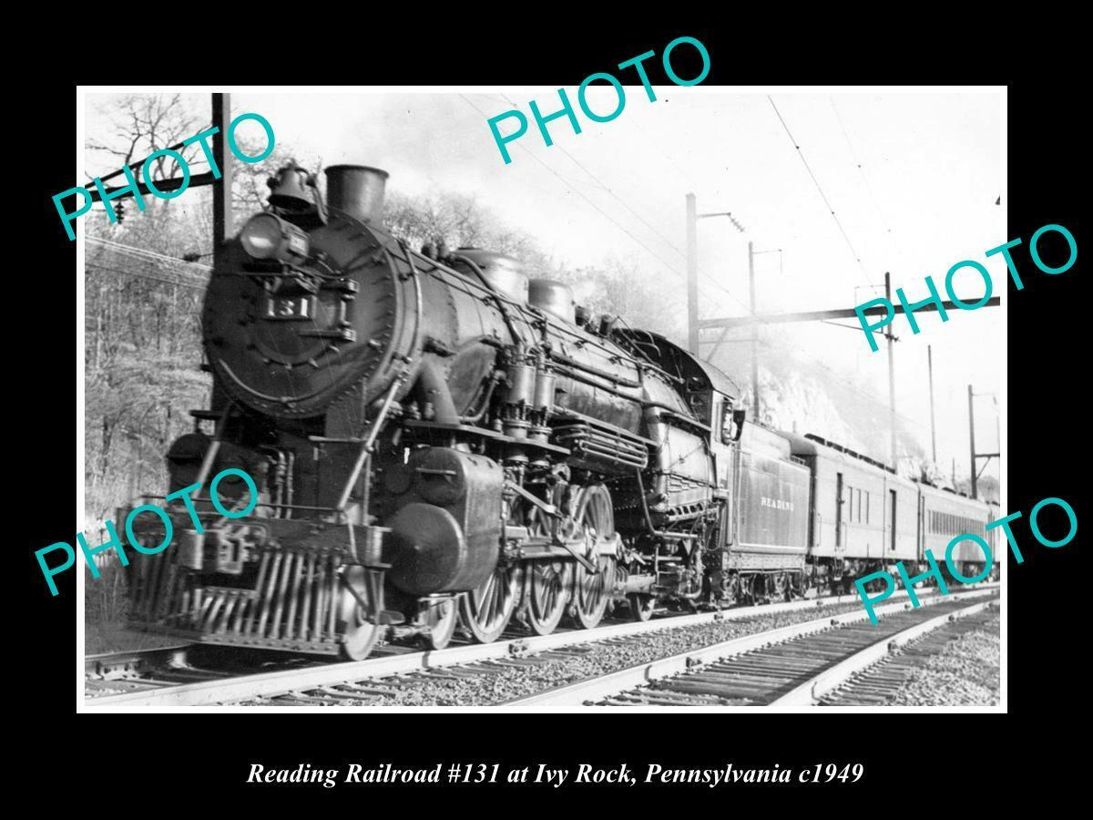 OLD 6 X 4 HISTORIC PHOTO OF READING RAILROAD TRAIN, IVY ROCK PENNSYLVANIA c1949