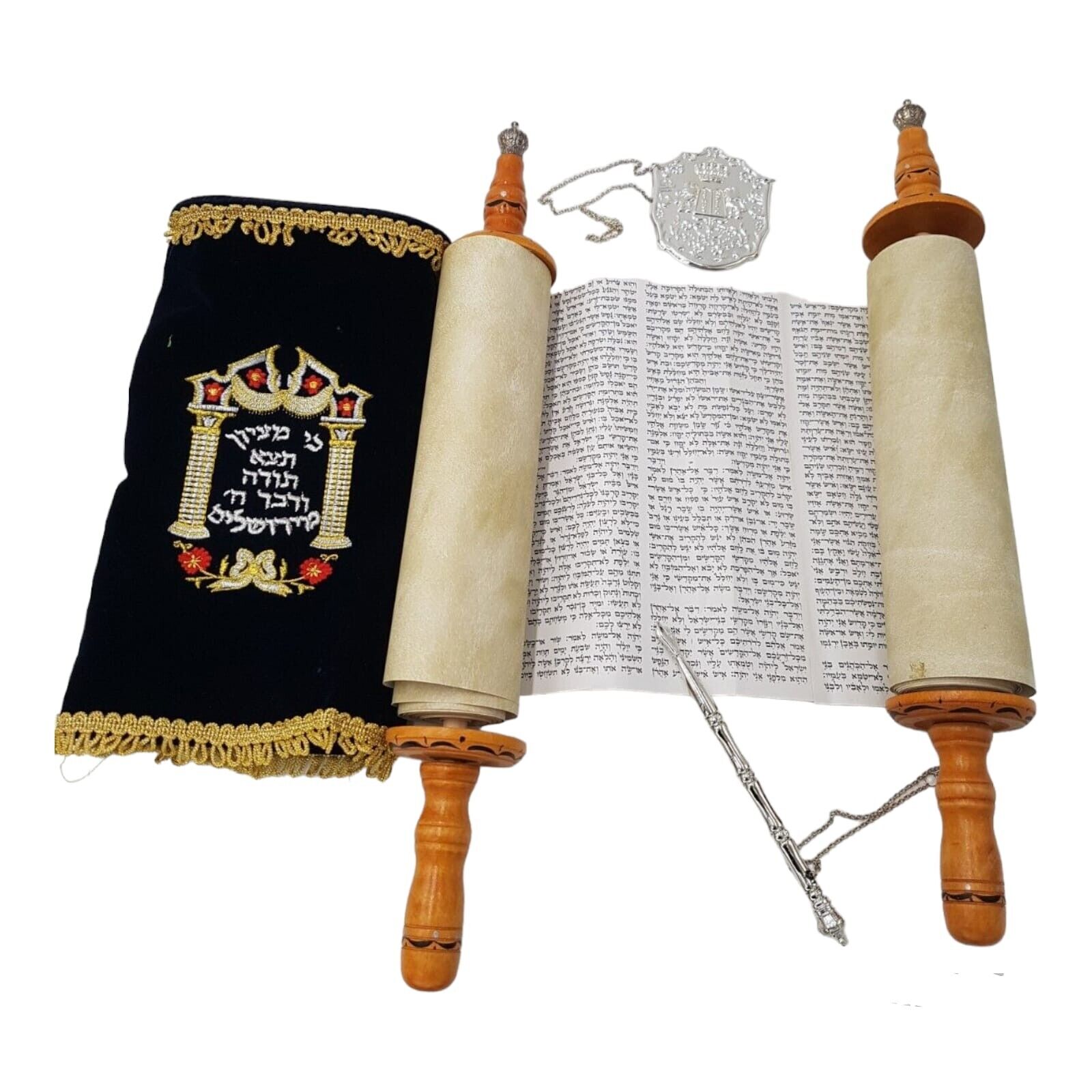 Big Sefer Torah Scroll Book Hebrew Bible + Yad Tora Pointer israel 47cm/18\